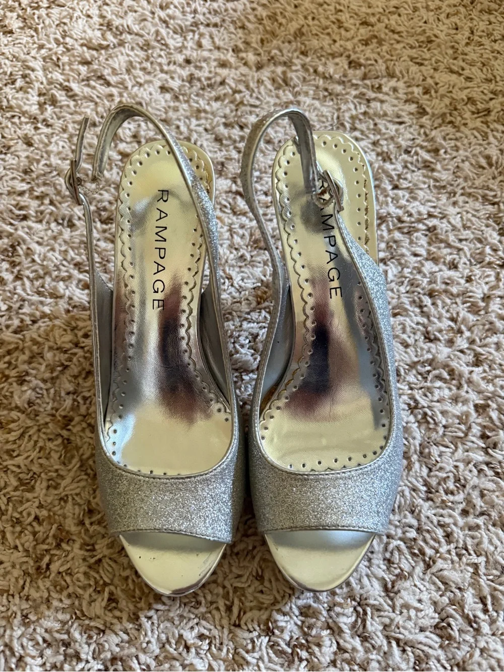Rampage Silver Glitter Heels
